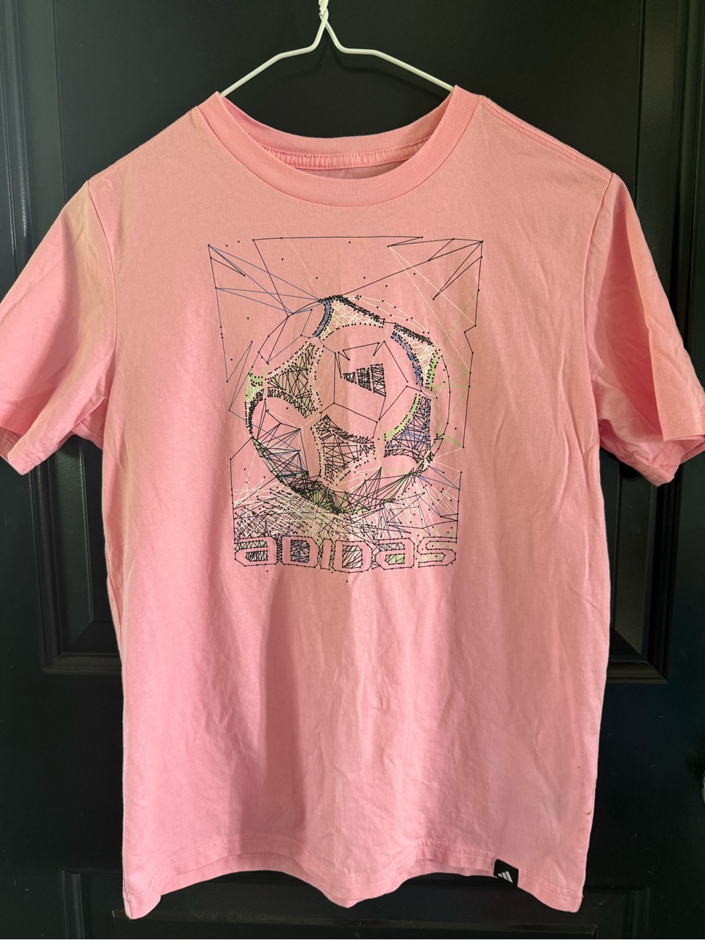 adidas Pink Short-Sleeve Soccer Graphic Tee